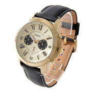  Shop Authentic Fossil Grant Chronograph White Dial Black Leather Strap Watch for Men - FS5272 - Luxxuri