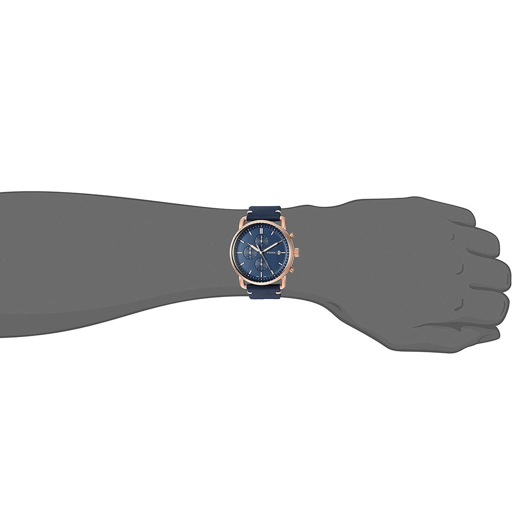  Shop Authentic Fossil The Commuter Blue Dial Blue Leather Strap Watch for Men - FS5404 - Luxxuri