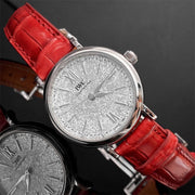  Shop Authentic IWC Portofino Automatic Diamonds Silver Dial Red Leather Strap Watch for Women - IW357408 - Luxxuri