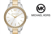  Shop Authentic Michael Kors Layton Quartz Silver Dial Two Tone Steel Strap Watch For Women - MK6899 - Luxxuri