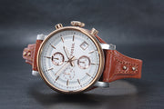  Shop Authentic Fossil Boyfriend Chronograph White Dial Brown Leather Strap Watch for Women - ES3837 - Luxxuri