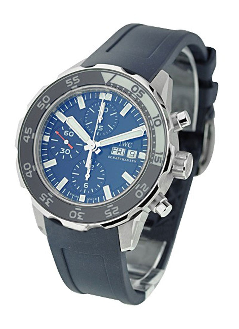  Shop Authentic IWC Aquatimer Chronograph Blue Dial Blue Rubber Strap Watch for Men - IW376711 - Luxxuri