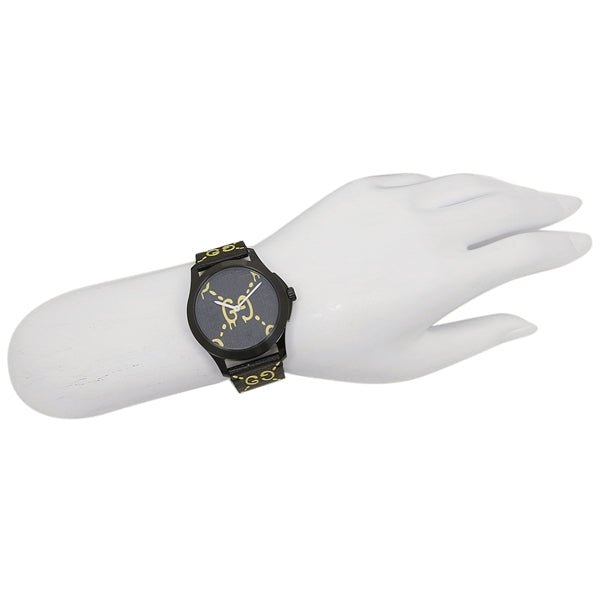  Shop Authentic Gucci G Timeless Ghost Black Dial Black Leather Strap Watch For Men - YA1264019 - Luxxuri