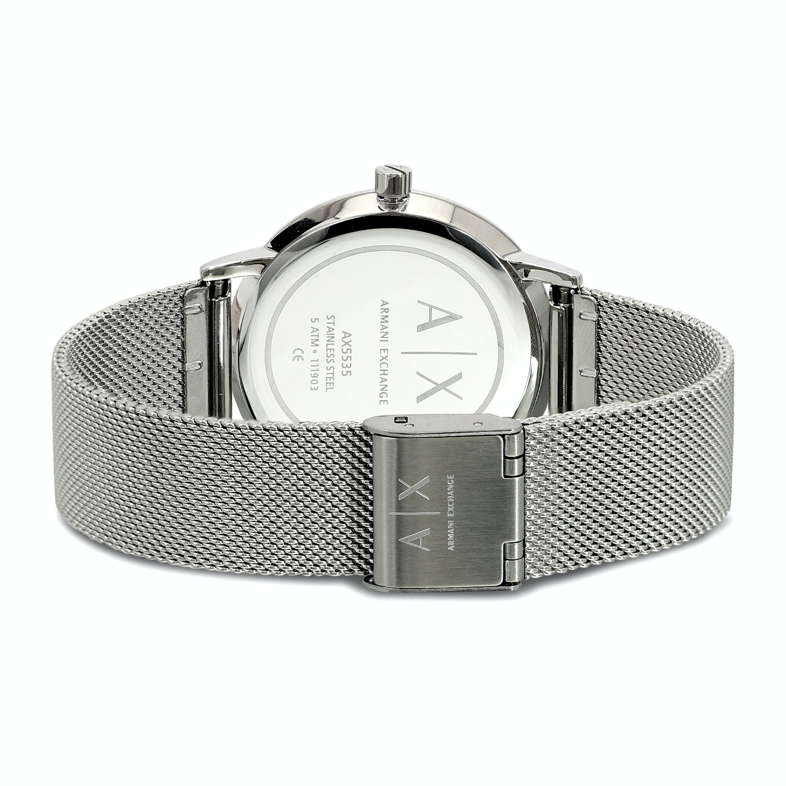  Shop Authentic Armani Exchange Cayde Chronograph Black Dial Silver Mesh Strap Watch For Men - AX2714 - Luxxuri