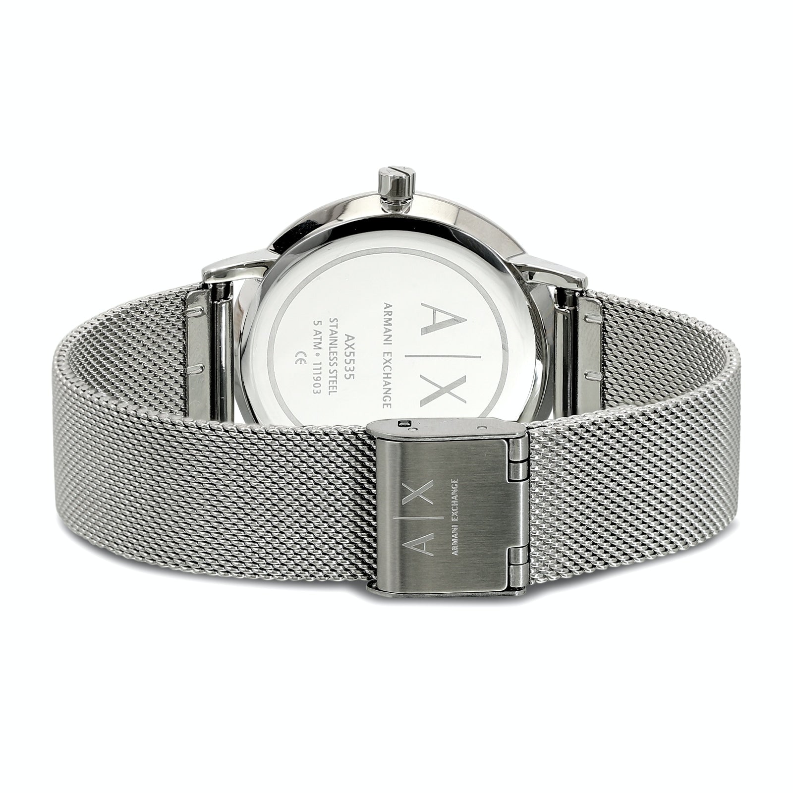 Shop Authentic Armani Exchange Lola Analog Silver Dial Silver Mesh Strap Watch For Women - AX5535 - Luxxuri