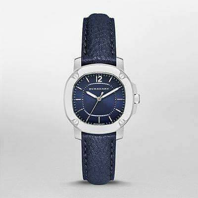  Shop Authentic Burberry The Britain Blue Dial Blue Leather Strap Watch for Women - BBY1716 - Luxxuri
