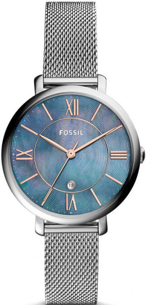  Shop Authentic Fossil Jacqueline Mother of Pearl Blue Dial Silver Mesh Strap Watch for Women - ES4322 - Luxxuri