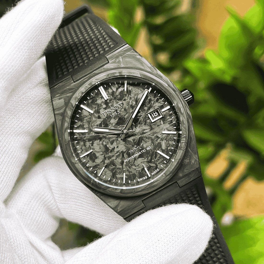  Shop Authentic Tissot PRX Powermatic 80 Carbon Black Dial Black Rubber Strap Watch for Men - T137.907.97.201.00 - Luxxuri