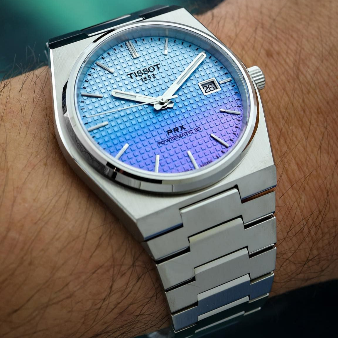  Shop Authentic Tissot PRX Powermatic 80 Gradient Blue Dial Silver Steel Strap Watch for Men - T137.407.11.351.01 - Luxxuri