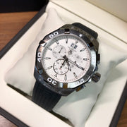  Shop Authentic Tag Heuer Aquaracer Chronograph White Dial Black Rubber Strap Watch for Men - CAY1111.FT6041 - Luxxuri