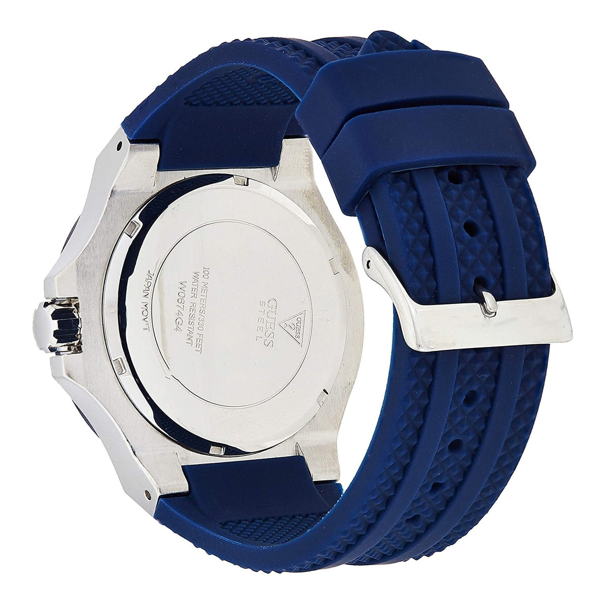  Shop Authentic Guess Force White Dial Blue Rubber Strap Watch For Men - W0674G4 - Luxxuri