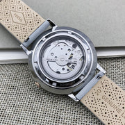  Shop Authentic Fossil Vintage Muse Automatic Skeleton White Dial Grey Leather Strap Watch for Women - ME3131 - Luxxuri