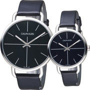  Shop Authentic Calvin Klein Even Black Dial Black Leather Strap Watch for Women  - K7B231CZ - Luxxuri