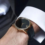  Shop Authentic Movado Museum Classic Black Dial Black Leather Strap Watch For Men - 607060 - Luxxuri