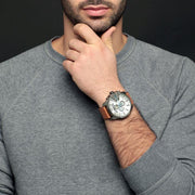  Shop Authentic Diesel Mega Chief White Dial Brown Leather Strap Watch For Men - DZ4280 - Luxxuri