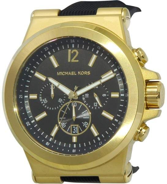  Shop Authentic Michael Kors Dylan Chronograph Black Dial Black Rubber Strap Watch for Men - MK8445 - Luxxuri