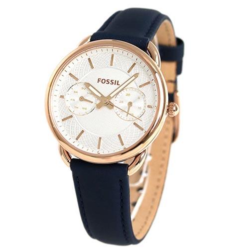  Shop Authentic Fossil Tailor White Dial Blue Leather Strap Watch for Women - ES4260 - Luxxuri