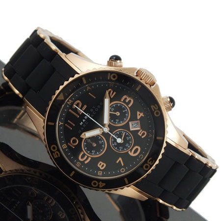 Shop Authentic Marc Jacobs Rock Chronograph Black Dial Black Silicone Strap Watch for Women - MBM2553 - Luxxuri