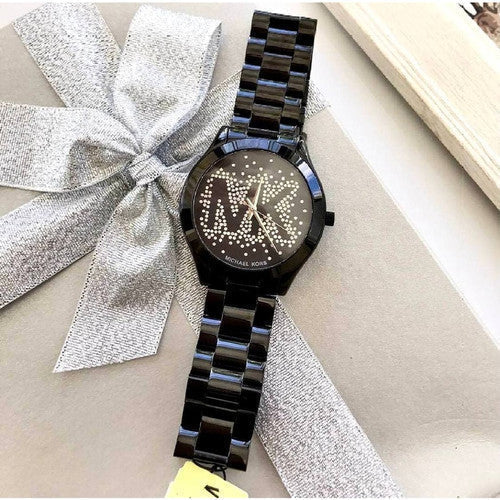  Shop Authentic Michael Kors Slim Runway Black Dial Black Steel Strap Watch for Women - MK3589 - Luxxuri