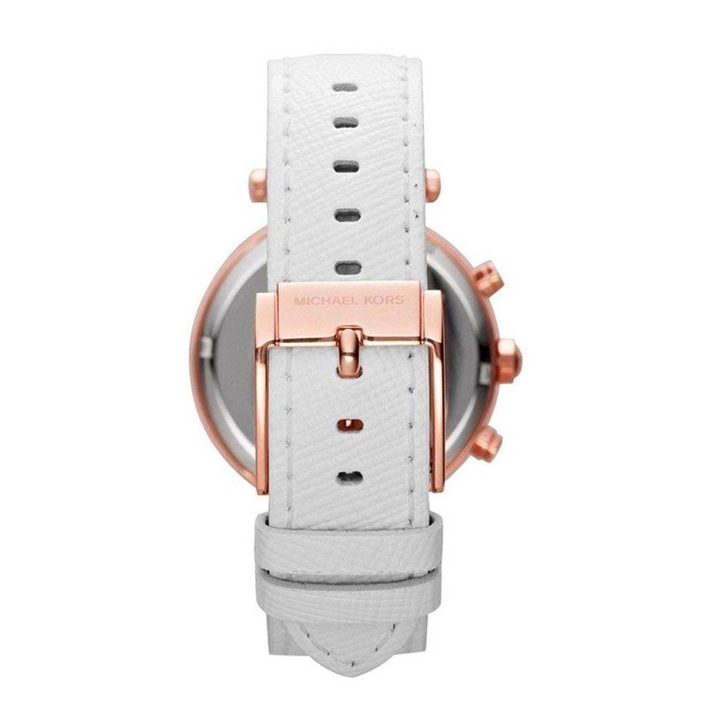  Shop Authentic Michael Kors Parker White Diamonds Dial White Leather Strap Watch for Women - MK2281 - Luxxuri