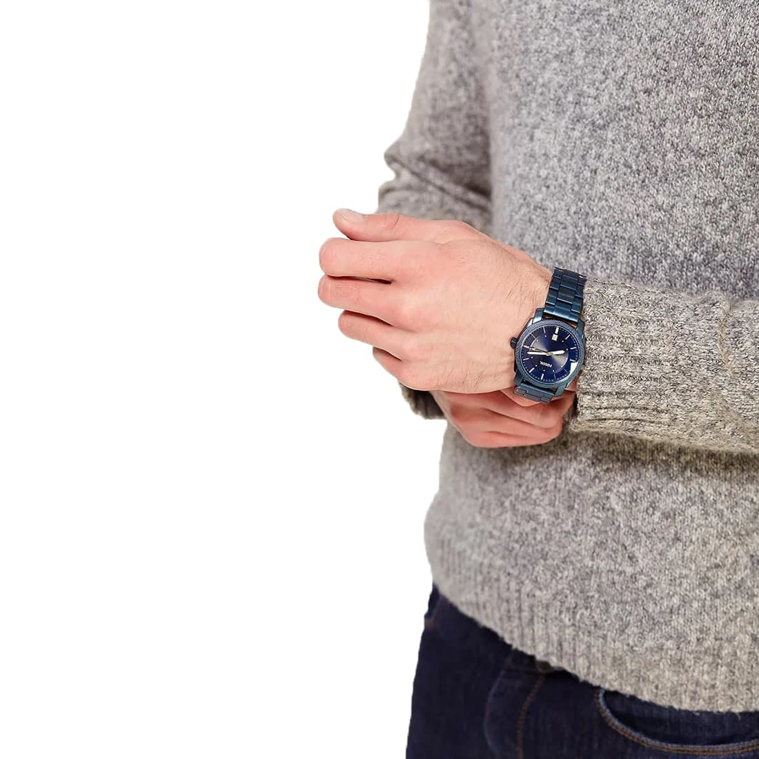  Shop Authentic Fossil Machine Blue Dial Blue Steel Strap Watch for Men - FS5231 - Luxxuri