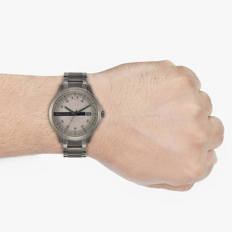  Shop Authentic Armani Exchange Hampton Chronograph Grey Dial Grey Steel Strap Watch For Men - AX2194 - Luxxuri