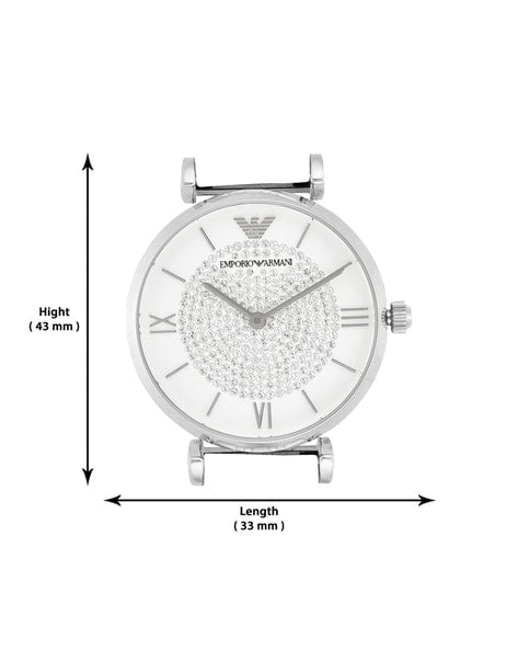  Shop Authentic Emporio Armani Gianni T Bar White Crystal Pave Dial Silver Stainless Steel Strap Watch For Women - AR1925 - Luxxuri