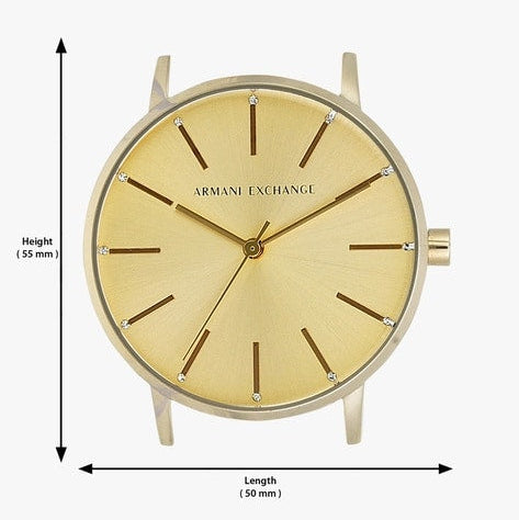 Shop Authentic Armani Exchange Lola Analog Gold Dial Gold Mesh Strap Watch For Women - AX5536 - Luxxuri