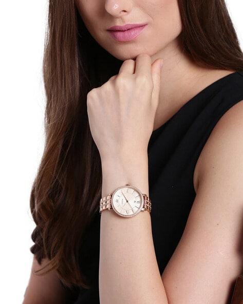  Shop Authentic Fossil Jacqueline Rose Gold Dial Rose Gold Steel Strap Watch for Women - ES3546 - Luxxuri