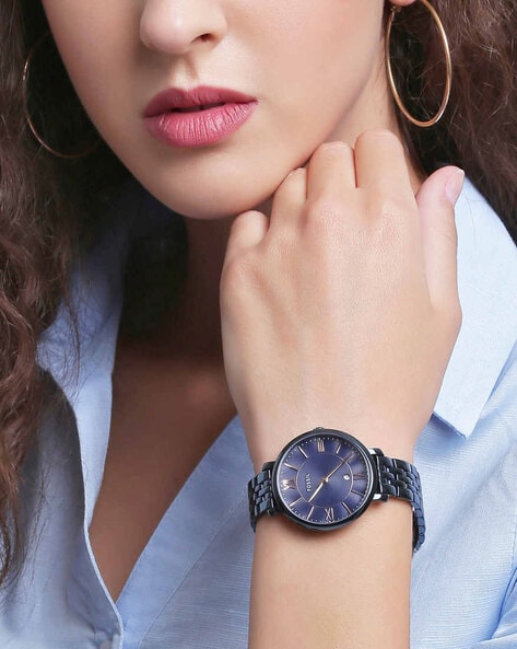  Shop Authentic Fossil Jacqueline Blue Dial Blue Steel Strap Watch for Women - ES4094 - Luxxuri