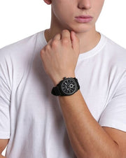  Shop Authentic Fossil Machine Chronograph Black Dial Black Silicone Strap Watch for Men - FS4487 - Luxxuri