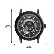  Shop Authentic Emporio Armani Meccanico Automatic Black Dial Black Steel Strap Watch For Men - AR60010 - Luxxuri