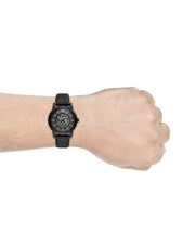  Shop Authentic Emporio Armani Meccanico Automatic Skeleton Dial Black Leather Strap Watch For Men - AR60008 - Luxxuri