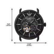 Shop Authentic Emporio Armani Meccanico Automatic Skeleton Dial Black Leather Strap Watch For Men - AR60008 - Luxxuri