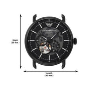  Shop Authentic Emporio Armani Aviator Chronograph Black Dial Black Leather Strap Watch For Men - AR60028 - Luxxuri