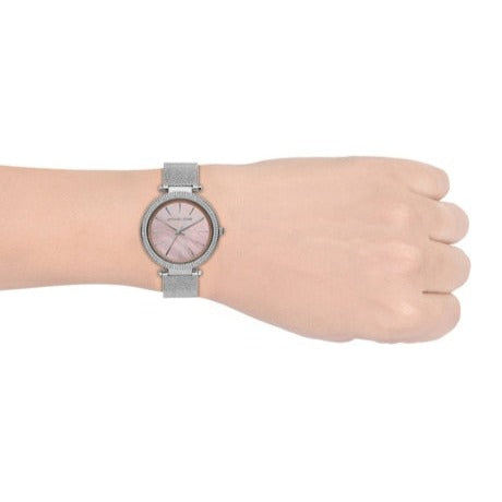  Shop Authentic Michael Kors Darci Analog Pink Dial Silver Mesh Bracelet Watch For Women - MK4518 - Luxxuri