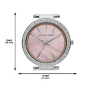 Michael Kors Darci Analog Pink Dial Silver Mesh Bracelet Watch For Women - MK4518