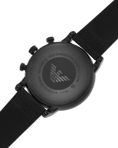  Shop Authentic Emporio Armani Luigi Analog Black Dial Black Leather Strap Watch For Men - AR11450 - Luxxuri