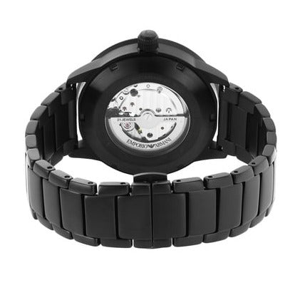  Shop Authentic Emporio Armani Meccanico Automatic Black Dial Black Steel Strap Watch For Men - AR60054 - Luxxuri