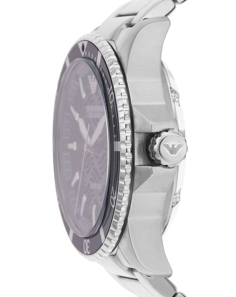  Shop Authentic Emporio Armani Meccanico Automatic Blue Dial Silver Steel Strap Watch For Men - AR60059 - Luxxuri