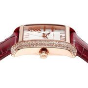  Shop Authentic Michael Kors Emery Quartz Diamonds Silver Dial Red Leather Strap Watch For Women - MK4689 - Luxxuri