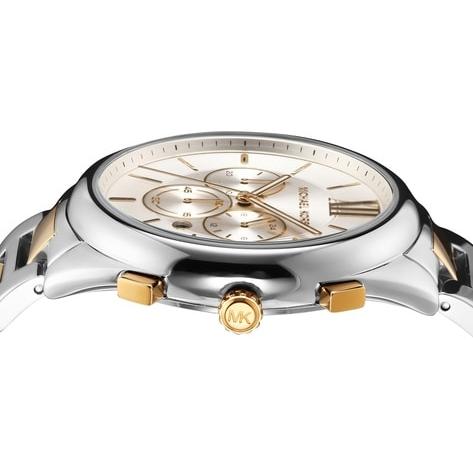  Shop Authentic Michael Kors Janelle Chronograph Silver Dial Two Tone Steel Strap Watch For Men - MK8994 - Luxxuri