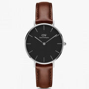  Shop Authentic Daniel Wellington Classic Petite St Mawes Black Dial Brown Leather Strap Watch For Women - DW00100181 - Luxxuri