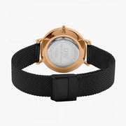  Shop Authentic Daniel Wellington Petite Ashfield Black Dial Black Mesh Strap Watch For Women - DW00100245 - Luxxuri