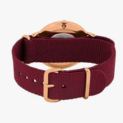  Shop Authentic Daniel Wellington Classic Roselyn Black Dial Maroon Nylon Strap Watch For Women - DW00100269 - Luxxuri