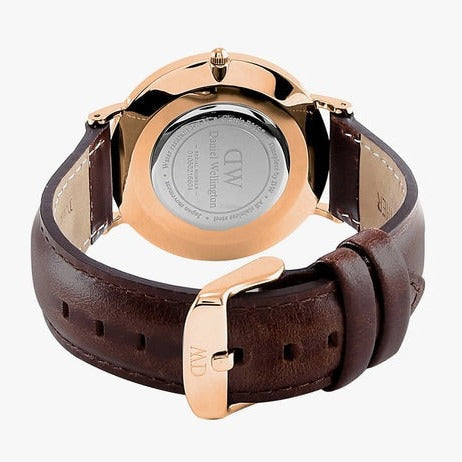  Shop Authentic Daniel Wellington Bristol Black Dial Brown Leather Strap Watch For Men - DW00100125 - Luxxuri