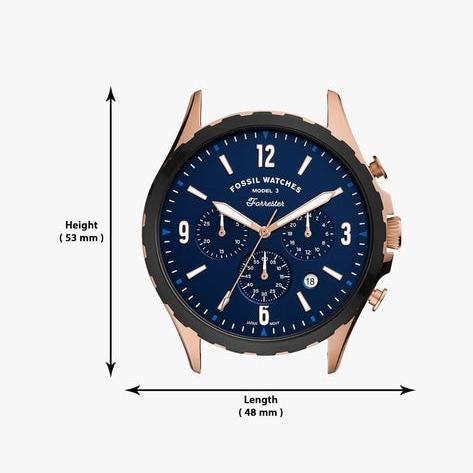  Shop Authentic Fossil Forrester Chronograph Blue Dial Blue Leather Strap Watch for Men - FS5814 - Luxxuri