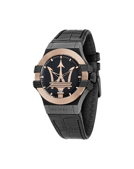 Shop Authentic Maserati Potenza Quartz Black Dial Black Leather Strap Watch For Men - R8851108032 - Luxxuri
