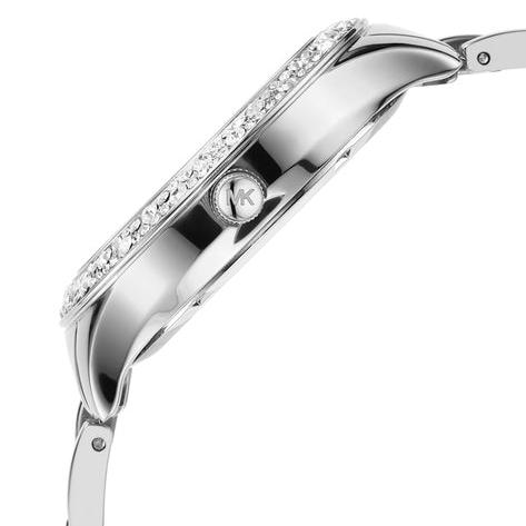  Shop Authentic Michael Kors Liliane Three Hand Mother of Pearl White Dial Silver Steel Strap Watch For Women - MK4556 - Luxxuri