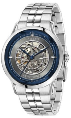  Shop Authentic Maserati Ricordo Automatic Skeleton Silver Dial Silver Steel Strap Watch For Men - R8823133005 - Luxxuri